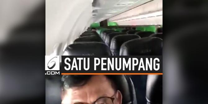 VIDEO: Viral, Pesawat Citilink Cuma Diisi Satu Penumpang ke Surabaya
