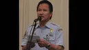 Dalam kesempatan yang sama, Dirjen Hubla Kapten Bobby R Mamahit menuturkan pembangunan dermaga Marunda tersebut merupakan bagian dari penyempurnaan master plan pembangunan Pelabuhan Tanjung Priok di Jakarta Utara. (Liputan6.com/Herman Zakharia)
