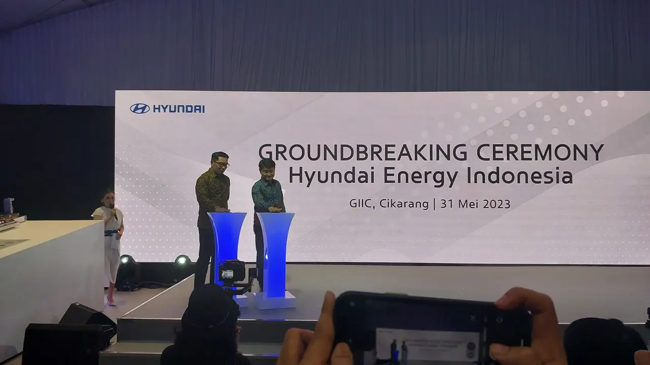 Peresmian Groundbreaking Pabrik Hyundai Energy Indonesia di Cikarang, Jawa Barat. Foto: Arief