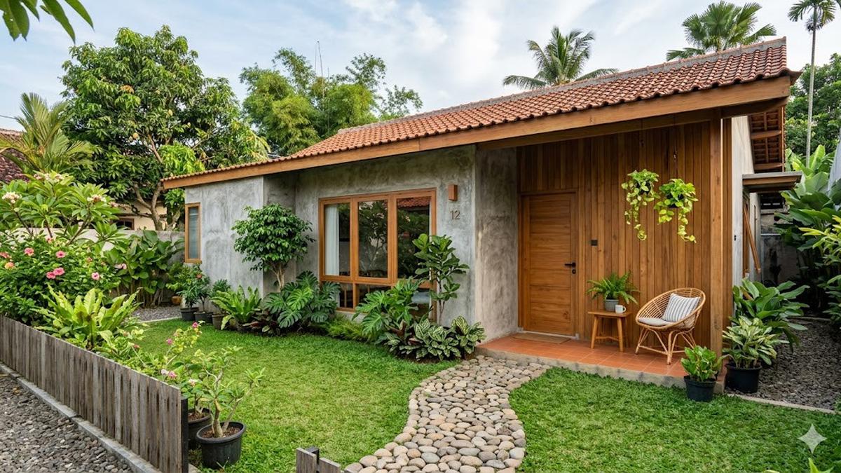 7 Desain Rumah Sederhana dengan Perpaduan Kayu dan Beton Ekspos yang Modern