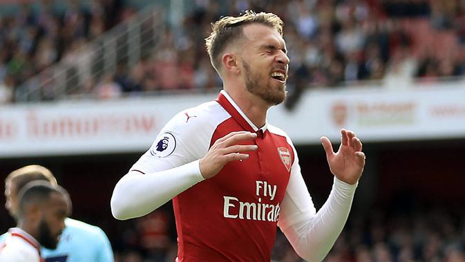 Aaron Ramsey akan menjadi pemain Juventus pada musim mendatang. (John Walton/PA via AP)