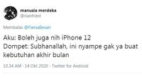 Curhatan netizen iPhone 12 (Sumber: Twitter/rianfrdnt)