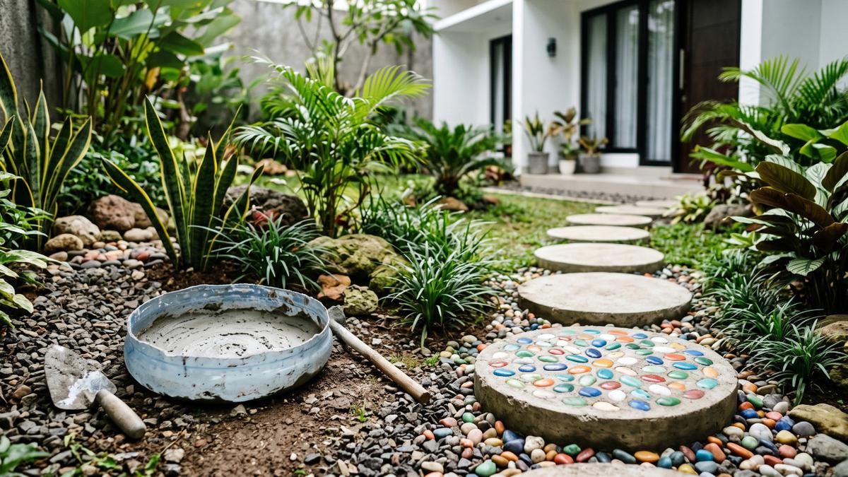 Cara Membuat Cetakan Batu Pijakan Taman dari Galon Bekas, Kreasi Unik Percantik Halaman