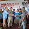 Poros buruh di Jombang menyatakan dukungan kepada pasangan AMIN. (Istimewa)