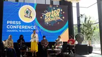 Ikatan Istri Partai Golkar menyampaikan konferensi pers ajang pencarian bakat bertajuk "Byar Indonesia". Ajang pencarian bakat ini dilakukan secara daring. (Liputan6.com/Muhammad Radityo Priyasmoro)