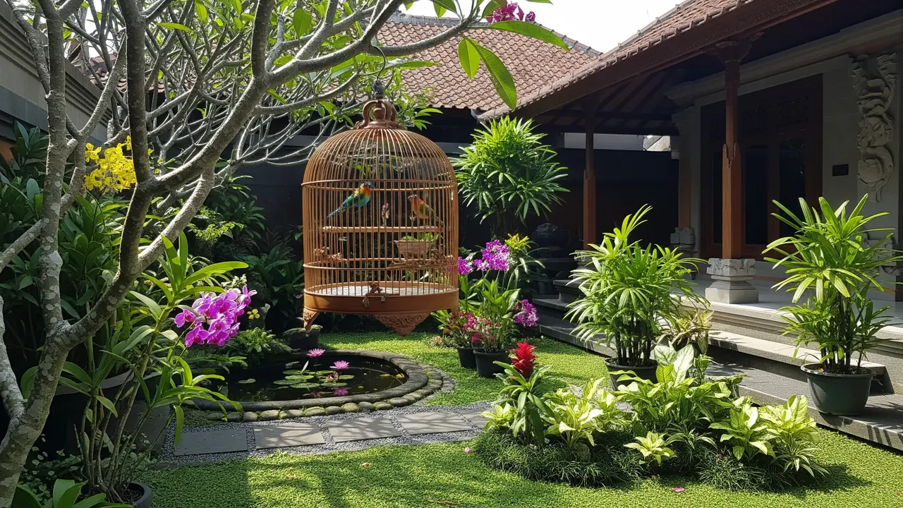 Taman Mini Belakang Rumah untuk Kandang Burung Kicau