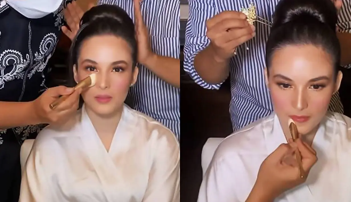 Dalam media sosial Instagram milih Ryan Ogilvy, ia membagikan momen Chelsea Islan saat dirias. Tampil menawan dengan makeup soft glam, sosok dari aktris dalam film Habibie ini memang terlihat bak seorang putri kerajaan dengan mengenakan kebaya bernuansa cerah. (Liputan6.com/IG@chelseaislan)