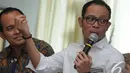 Sebagai menteri, Hanif menyatakan punya kewajiban menertibkan tempat penampungan tenaga kerja Indonesia yang diduga ilegal, Sabtu (8/11/2014) (Liputan6.com/Herman Zakharia) 