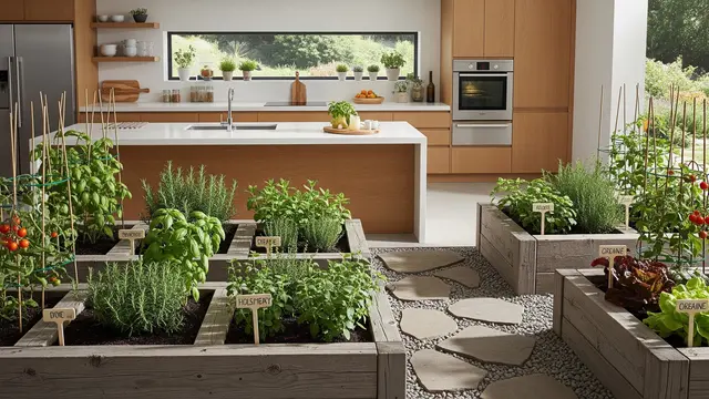 Model Dapur Berdampingan dengan Kebun Sayur Mini/Gemini AI