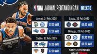 Simak jadwal live streaming NBA Season 2024/25 week 18 di Vidio. Jangan lewatkan pertandingan menarik dari NBA Season 2024/25 pekan ini hanya di layanan OTT Vidio. (sum. doc. vidio.com)