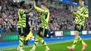 The Gunners unggul satu poin dari Liverpool dan Manchester City yang masing-masing menempati posisi dua dan tiga. (AP Photo/Dave Shopland)