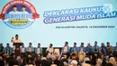 Calon Presiden nomor urut 02 Prabowo Subianto saat deklarasi dukungan dari Kaukus Generasi Muda Islam di Jakarta, Senin (18/12/2023). (Liputan6.com/Angga Yuniar)