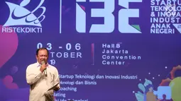 Dirjen Penguatan Inovasi Kemenristekdikti Jumain Appe saat jumpa pers jelang pameran Inovasi Inovator Indonesia Expo (I3E), di Jakarta, Selasa (10/9/2019). Pameran I3E bertujuan untuk mempromosikan produk-produk inovasi teknologi hasil karya anak bangsa. (Liputan6.com/Fery Pradolo)