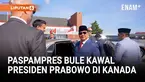 Presiden Prabowo Subianto tiba di Bandar Udara Internasional Ottawa Macdonald-Cartier, Ottawa, Kanada, Rabu (24/9). Kedatangan Prabowo dikawal ketat Paspamres Bule.