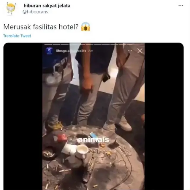 Viral Video Sejumlah Pria Rusak Fasilitas di Kamar Hotel