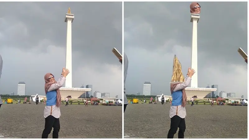 Editin Foto Saat Pegang Emas Monas Ini Hasilnya Kocak Banget