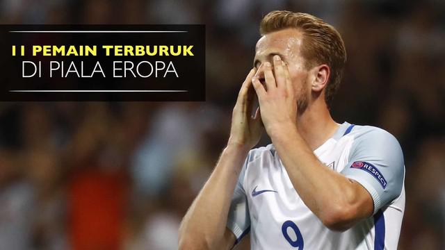Berikut 11 pemain yang bermain buruk pada ajang Piala Eropa 2016. Harry Kane yang tampil trengginas di Liga gagal bersinar di ajang 4 tahuna