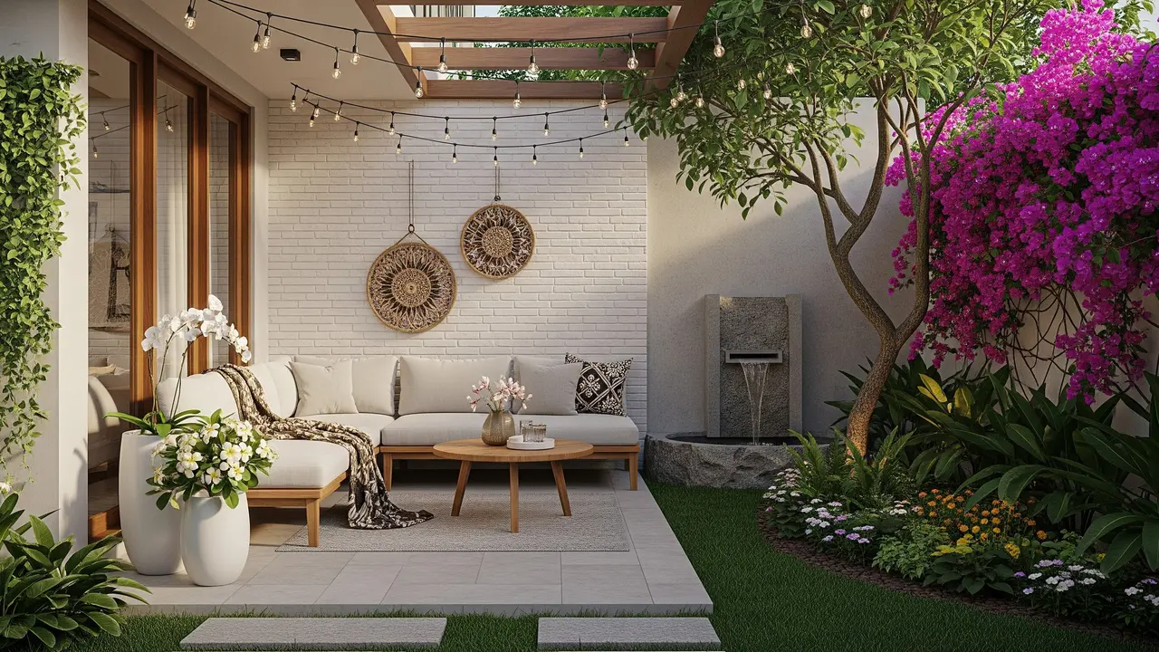 Ide Teras Belakang dengan Taman Mini ala Rumah Skandinavia
