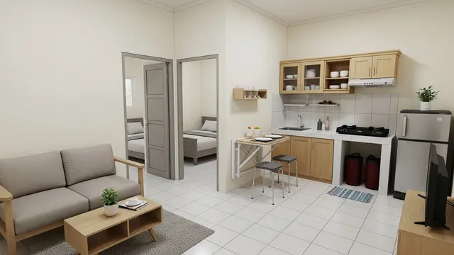 8 Desain Rumah Sederhana 1 Lantai 2 Kamar untuk Keluarga Muda, Fungsional & Nyaman