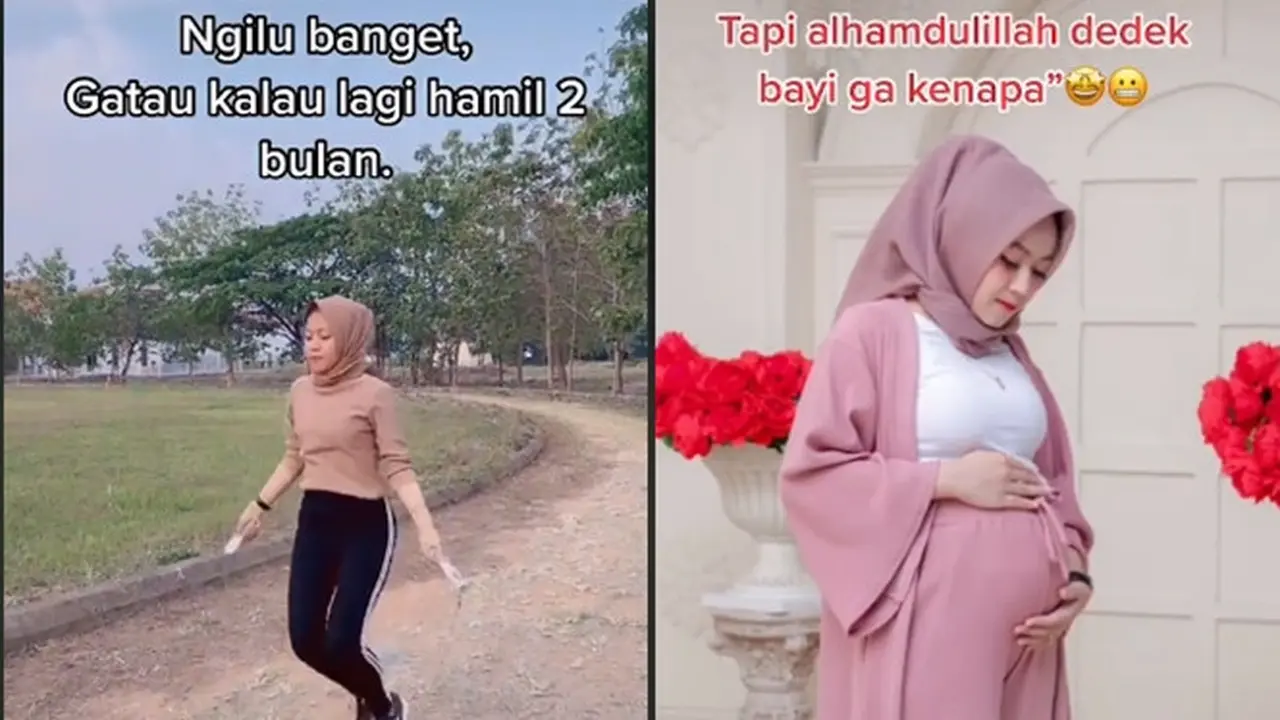 Tak Tahu Lagi Hamil 2 Bulan, Video Wanita Olahraga Skipping Ini Bikin Ngilu