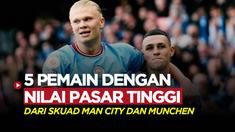 Berita Motion grafis deretan bintang dengan nilai pasar tertinggi dari skuad Manchester City dan Bayern Munchen. Para bintang Manchester City mendominasi dalam daftar pemain termahal ini.