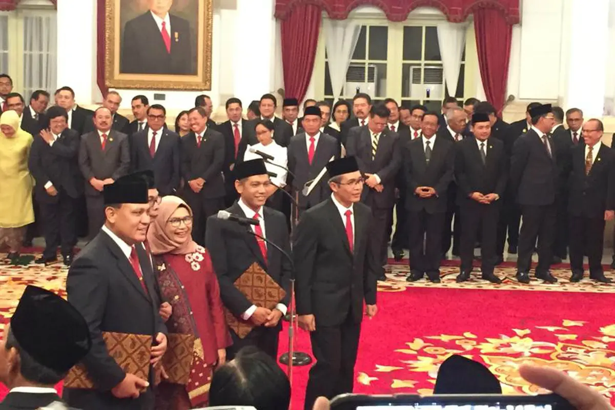 Pimpinan KPK periode 2019-2023 jelang pelantikan di Istana Negara.