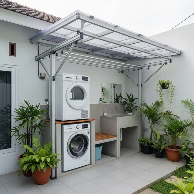 Model Kanopi Anti Lembap yang Cocok untuk Laundry Rumah Minimalis Desain Modular