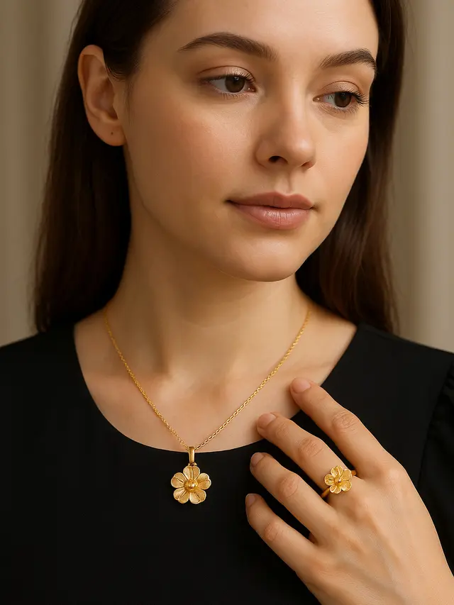Model Kalung dan Cincin 3 Gram