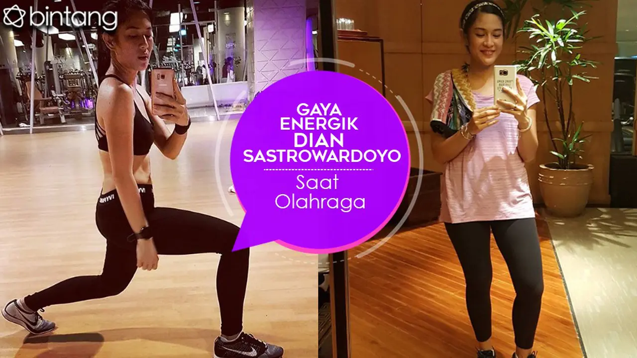 [Bintang]  Gaya Energik Dian Sastrowardoyo Saat Olahraga