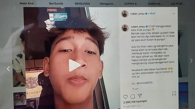 Unggahan Ruben Onsu. (Foto: Instagram @ruben_onsu)