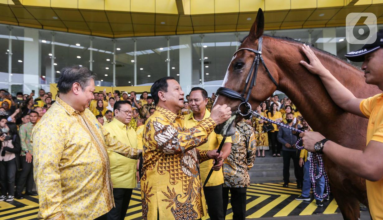 Prabowo Subianto juga terlihat mengecek kondisi kuda. (Liputan6.com/Faizal Fanani)