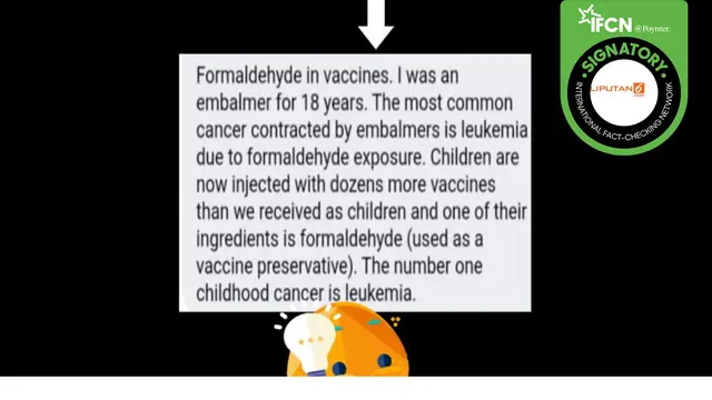 Tidak benar Kandungan Vaksin Ini Bisa Sebabkan Leukemia Pada Anak
