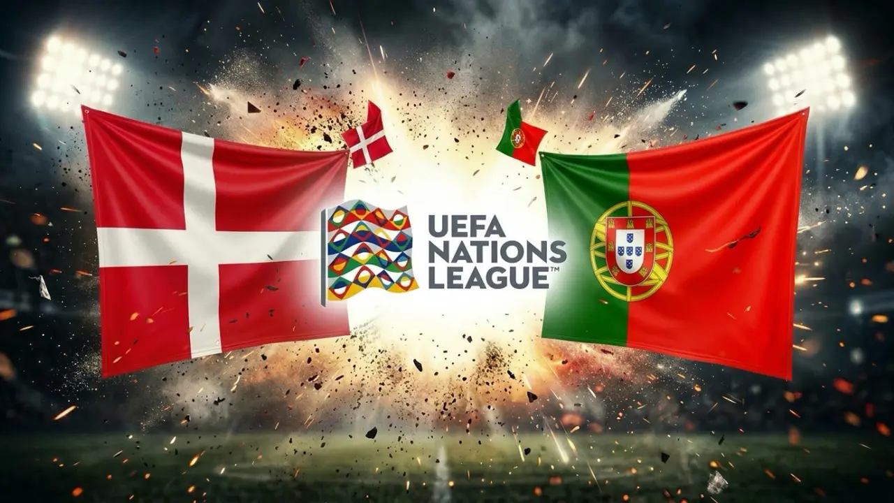 Ilustrasi Denmark Vs Portugal, UEFA Nations League
