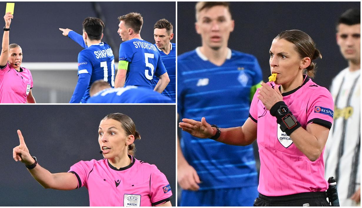 Ada pemandangan tak biasa tersaji saat pertandingan Juventus kontra Dynamo Kiev pada laga Liga Champions, Kamis (3/12/2020). Stephanie Frappart menjadi wasit wanita pertama yang memimpin laga Liga Champions pria.