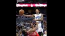 Pemain Orlando Magic, Elfrid Payton (kanan) mencoba melakukan tembakan melewati hadangan pemain Houston Rockets, Nene (42)  pada laga lanjutan NBA  basketball game di Amway Center, (6/1/2017), Orlando. Houston Rockets menang 100-93. (AP/John Raoux)