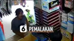 Beredar video rekaman cctv pemalakan dengan senjata tajam di sebuah warung.