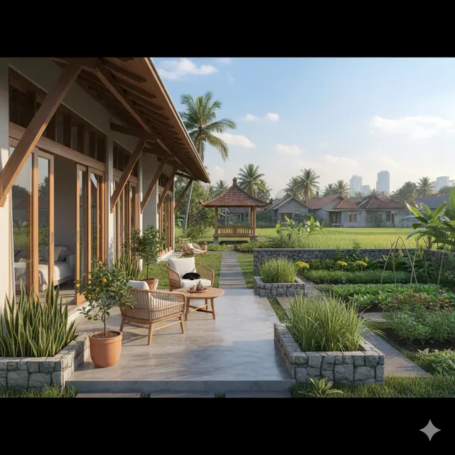 Desain Teras Rumah Dekat Kebun Agar Tidak Jadi Jalur Ular