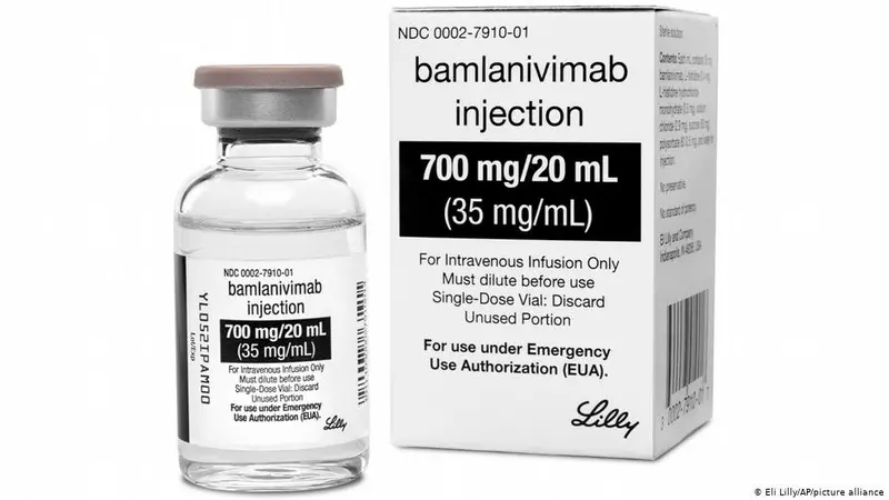 Obat antibodi COVID-19 Bamlanivimab buatan Eli Lilly untuk mencegah munculnya gejala sakit berat pada pasien risiko tinggi. (AP)