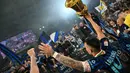 Kesuksesan ini sekaligus menjadi "penebus dosa" Inter Milan setelah nir gelar pada musim lalu. (AFP/Isabella Bonotto)