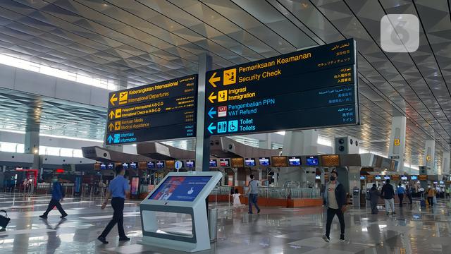 Terminal 3 di Bandara Soekarno-Hatta di Tangerang saat pelonggaran PPKM, 28 Juni 2022.