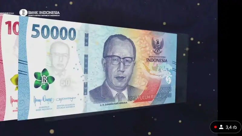 Bank Indonesia meluncurkan Uang Rupiah Kertas Tahun Emisi 2022