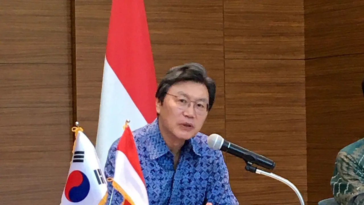 Duta Besar Republik Korea Selatan untuk Indonesia Kim Chang-Beom pada Press Conference Paparan Duta Besar Republik Korea, Selasa (14/1/2020).