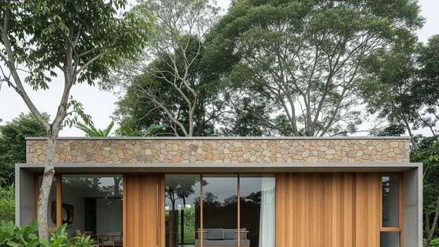 Desain Rumah Material Lokal dengan Jendela Besar – The Natural Integration