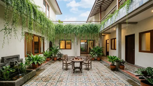 Halaman Rumah Tanpa Rumput yang Tetap Sejuk dan Sedap Dipandang