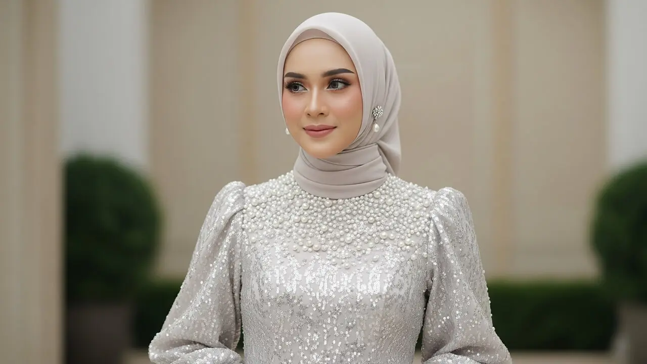 Gamis Serba Payet Tampil Mewah dan Elegan