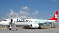 Maskapai Turkish Airlines menyebut larangan laptop pada penerbangan AS dari negara Muslim akan segera berakhir. (AFP)