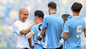 Pep Guardiola resmi meninggalkan jabatan sebagai manajer Manchester City pada akhir musim ini. (AFP/Darren Staples)