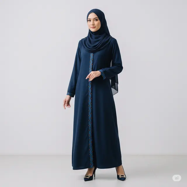 8 Model Gamis Polos Kombinasi Batik Sedikit: Tampil Elegan dengan Sentuhan Etnik