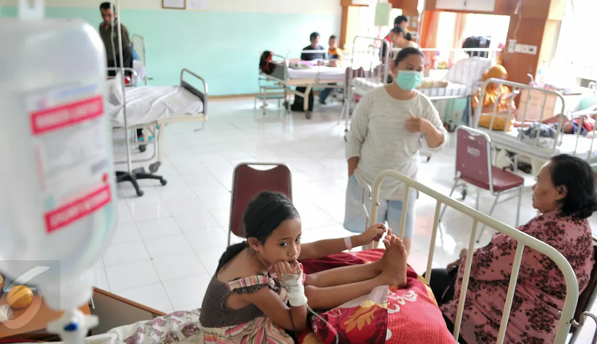Pasien DBD di Depok, Jawa Barat. (Liputan6.com/Yoppy Renato)