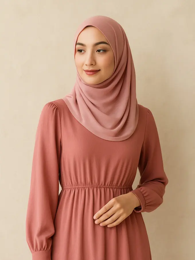 Paduan Hijab dan Dress Analogous